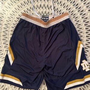 Men's Notre Dame Navy Athletic Shorts with Gold Trim